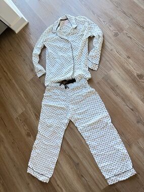 Victoria's Secret White and Black Polka Dot Pajama Set